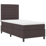 vidaXL Lit à ressort avec matelas Marron foncé 90x200 cm Tissu