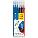 Set de 6 recharges frixion ball bls-fr7 (3 bleu + 2 noir + 1 rouge) pilot