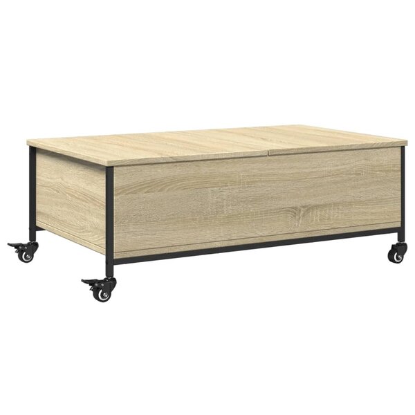 vidaXL Table basse avec roulettes chêne sonoma bois d'ingénierie