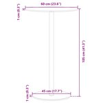 vidaXL Table de jardin ronde noir Ø60x105 cm acier