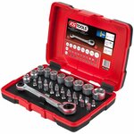 Ks tools jeu de clé à cliquet  douille et embout 31 pièces 11 mm 918.3050