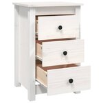 vidaXL Table de chevet Blanc 40x35x61 5 cm Bois de pin massif