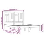 vidaXL Cadre de lit sans matelas 135x190 cm bois massif