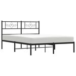 vidaXL Cadre de lit métal sans matelas avec tête de lit noir 120x200cm