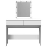 vidaXL Coiffeuse avec LED blanc 100x40x130 cm