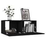 vidaXL Meubles TV 4 Pièces Noir 80x30x30 cm Bois d'ingénierie