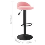 Vidaxl tabouret de bar rose velours