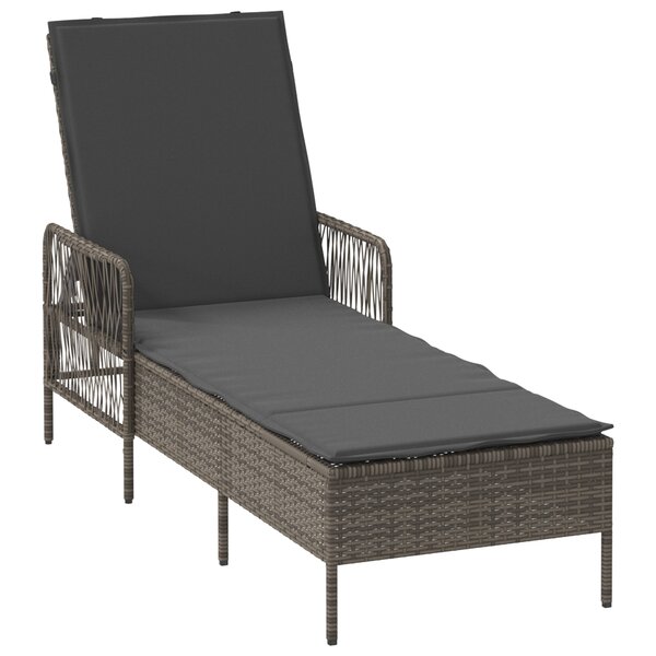 vidaXL Transat Gris et gris foncé Rattan PE 157 x 55 x 92 cm Transat
