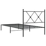 vidaXL Cadre de lit métal sans matelas avec tête de lit noir 90x200 cm