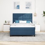 vidaXL Lit à ressorts avec matelas bleu 140x190 cm tissu