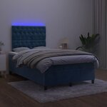 vidaXL Sommier à lattes de lit avec matelas LED bleu foncé 120x190 cm