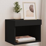 vidaXL Tables de chevet murales avec lumières LED 2 Pièces noir