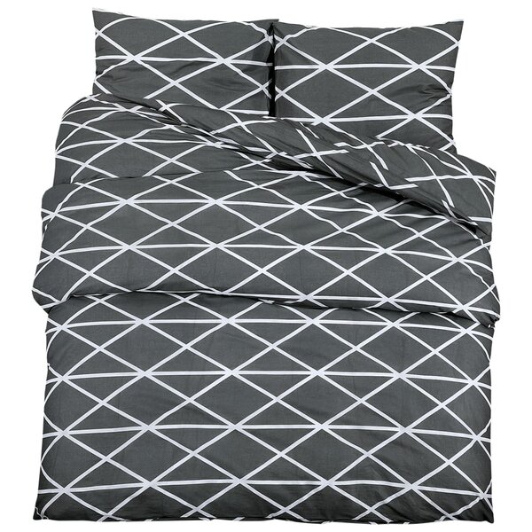 vidaXL Ensemble de housse de couette Gris 200x200 cm Coton