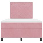 Lit à ressort vidaXL avec matelas et LED Rose 120x200 cm Velours