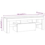 vidaXL Meuble TV avec lumières LED chêne fumé 120x35x40 cm