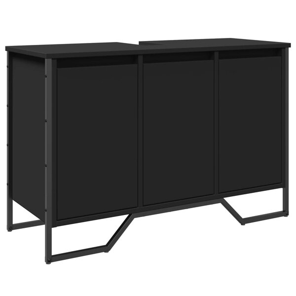 vidaXL Armoire lavabo de salle de bain noir 91x35x60 cm