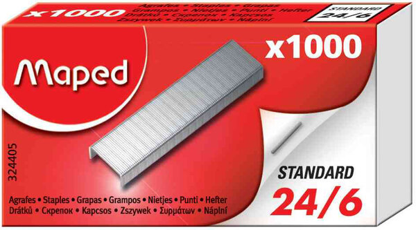 Boite de 1000 Agrafes 24/6, zinguées MAPED