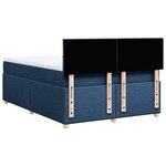 vidaXL Sommier à lattes de lit avec matelas Bleu 160x200 cm Tissu