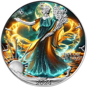 Pièce de monnaie en Argent 1 Dollar g 31.1 (1 oz) Millésime 2024 MOONLIGHT REVERIE