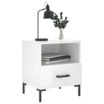 vidaXL Table de chevet blanc brillant 40x35x47 5 cm bois d’ingénierie