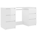 vidaXL Bureau Blanc brillant 140x50x77 cm Bois d'ingénierie