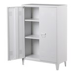 Casier de bureau armoire meuble de rangement pour bureau atelier chambre acier de bureau métallique à 2 portes 110 x 75 x 33 cm blanc 03_0006334