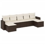 vidaXL Salon de jardin avec coussins 7 Pièces marron résine tressée