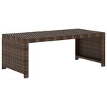 vidaXL Salon de jardin 5 Pièces avec coussins Résine tressée Marron