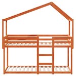 vidaXL Lit superposé avec toit cire marron 90x200cm bois de pin massif