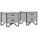 vidaXL Tables de chevet 2 Pièces sonoma gris 40x41x40cm bois d'ingénierie