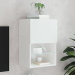 vidaXL Meuble TV avec lumières LED blanc 40 5x30x60 cm