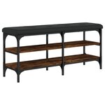 vidaXL Banc à chaussures chêne fumé 102x32x47 cm bois d'ingénierie