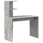 vidaXL Bureau avec rangement en gris béton en bois d'ingénierie