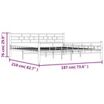 vidaXL Cadre de lit sans matelas noir acier 180x200 cm
