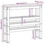 vidaXL Tête de lit avec étagères marron cire 100 cm bois massif de pin
