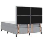 vidaXL Lit à ressort avec matelas et banc gris clair 140x200 cm tissu