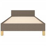 vidaXL Cadre de lit avec tête de lit Taupe 90x200 cm Tissu