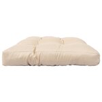vidaXL Repose-pied palette de jardin et coussin sable Marron miel Bois