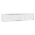 vidaXL Étagère murale avec tiroirs Blanc 88x26x18 5 cm bois ingénierie