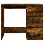 Bureau table poste de travail meuble d'ordinateur informatique étude chêne fumé 90 x 45 x 76 cm bois d'ingénierie brun 02_0023593