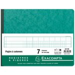 Piqûre 25x32cm 7 Colonnes Sur 1 Page 24 Lignes 80 Pages - Couleurs Assorties - Exacompta
