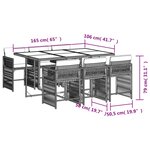 vidaXL Ensemble à manger de jardin et coussins 7 Pièces marron rotin