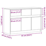 vidaXL Meuble TV avec LED chêne sonoma 91x34x61 cm bois d'ingénierie