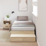 vidaXL Cadre de lit de rangement en chêne Sonoma 75x190 cm