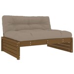 vidaXL Canapé central 120x80 cm marron miel bois de pin massif