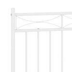 vidaXL Tête de lit métal blanc 160 cm