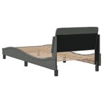 vidaXL Cadre de lit avec tête de lit Gris foncé 80x200 cm Tissu