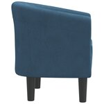 vidaXL Fauteuil cabriolet bleu foncé velours