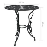 Ensemble de bistro jardin meuble extérieur terrasse 3 pièces aluminium coulé noir 02_0013513