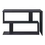 Bureau gigogne design avec partie étagère bureau de coin extension panneau de particules mélaminé 77 x 120 x 50 cm gris foncé 03_0004708
